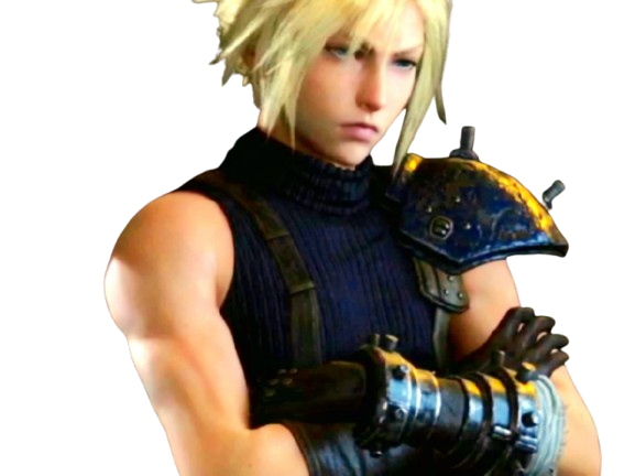 cloud strife ff7 final fantasy vii bouder