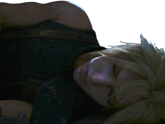 cloud strife ff7 final fantasy vii dort dormir