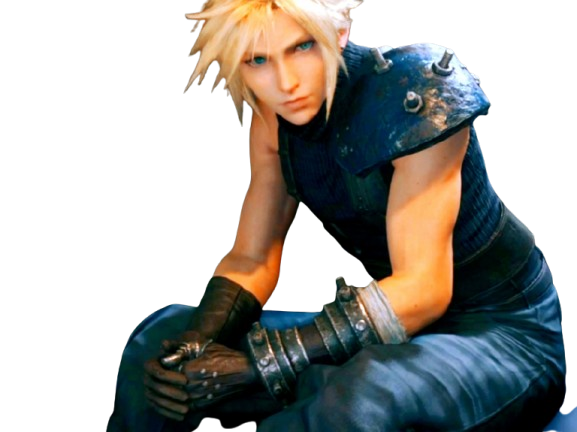 cloud strife ff7 final fantasy vii doux sourire calme