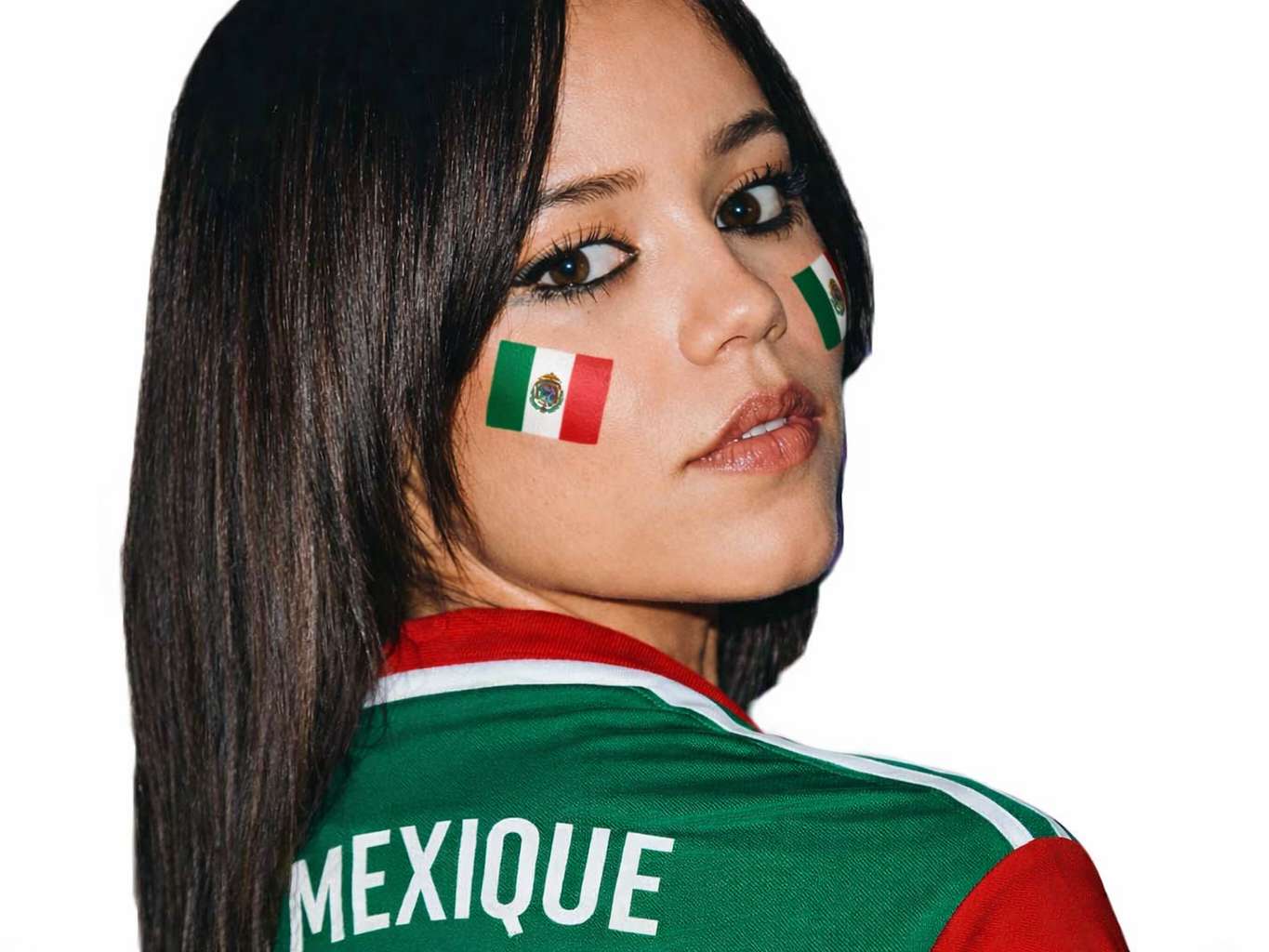 jenna ortega cdm2026 maillot football drapeau cute mexique mexico