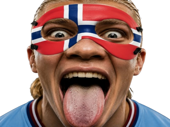 foot haaland norvege langue but grimace erling football masque