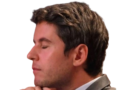 attal gabriel renaissance pensif pense thinking dors macroniste macronie gay president gouvernement pensee penseur attal2027