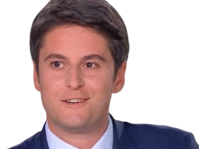 attal gabriel sourire souris moqueur dents macronisme macroniste attaliste debat politique attal2027 flirt smirk