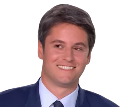 attal gabriel attaliste rire sourire dents regard moqueur joueur flirt drague debat politique gay macroniste