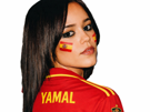 jenna-ortega-espagne-spain-yamal-cdm2026-brune-cute-maillot-football