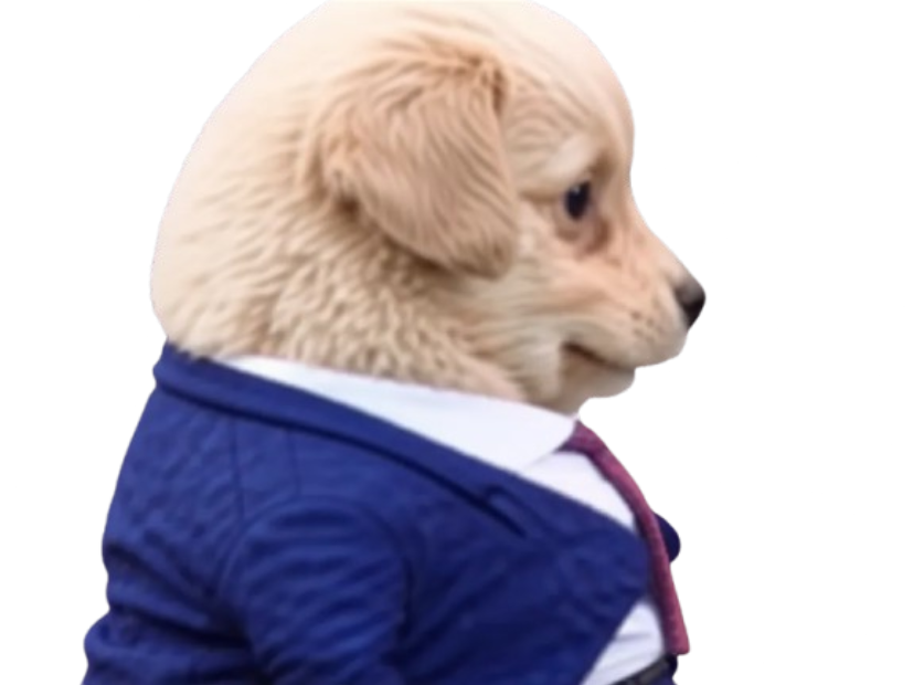 chien patron pensif
