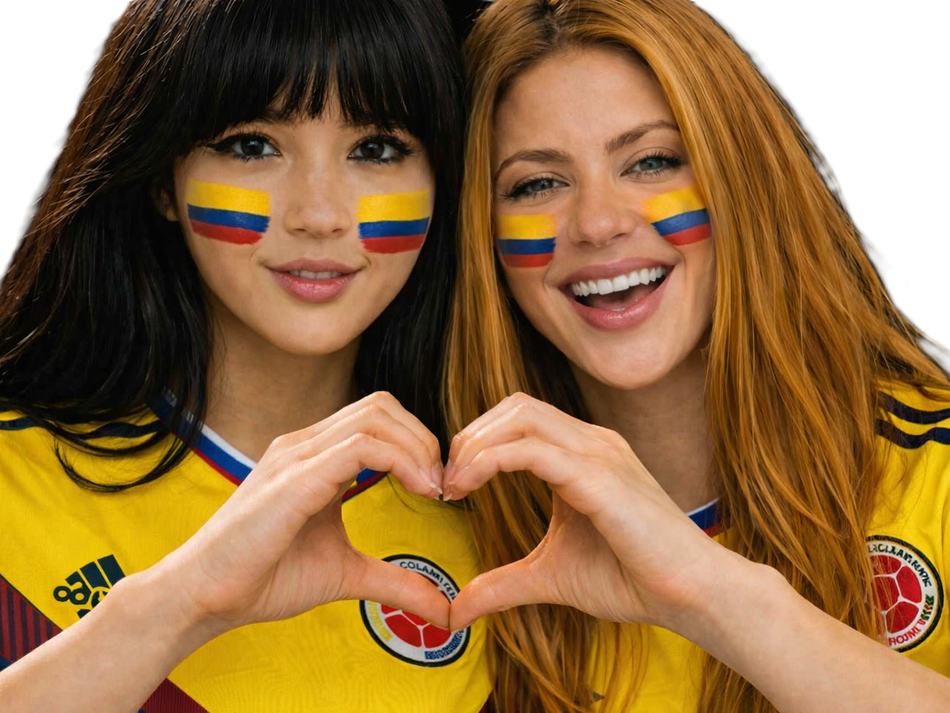 shakira yzabel colombie copines cdm2026 maillot football coeur heart drapeau colombia