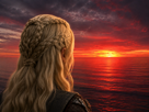 daenerys-crepuscule-soleil-melancolie-nostalgie-regarde-triste-sad-mer-ocean-nostalgique-melancolique-aube