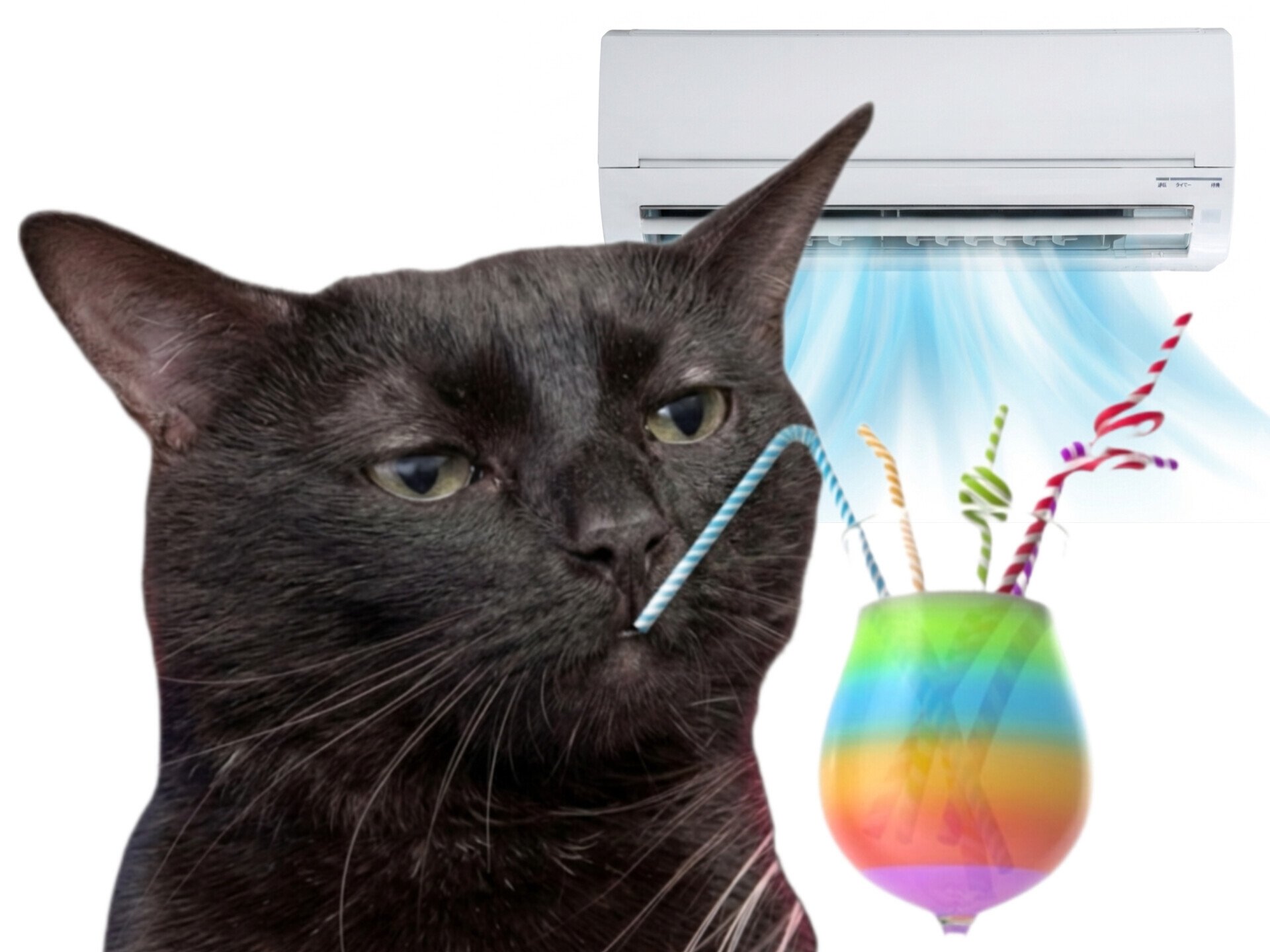 chat clim cocktail noir frais ete sirop