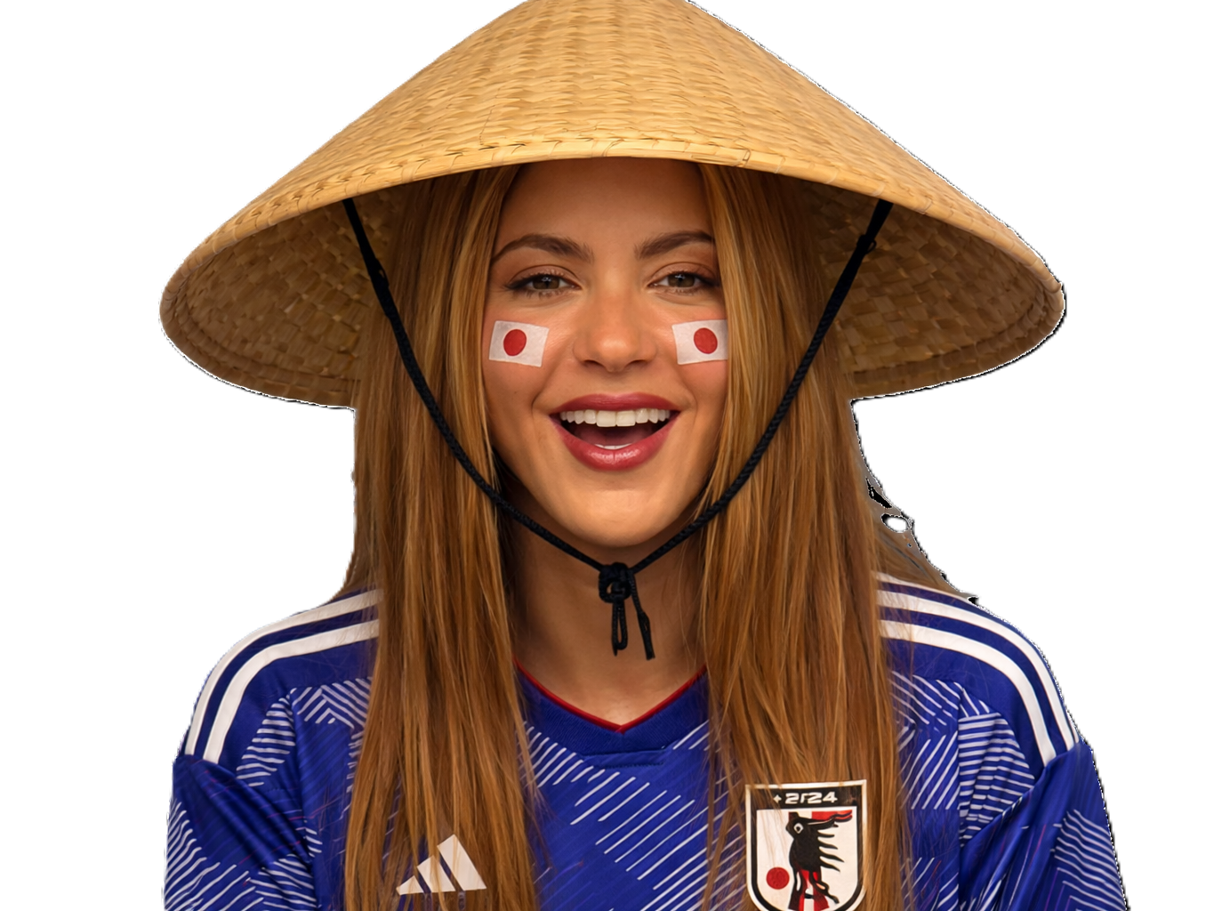 shakira japon maillot foot cdm2026 drapeau nippon kikoo jap chapeau