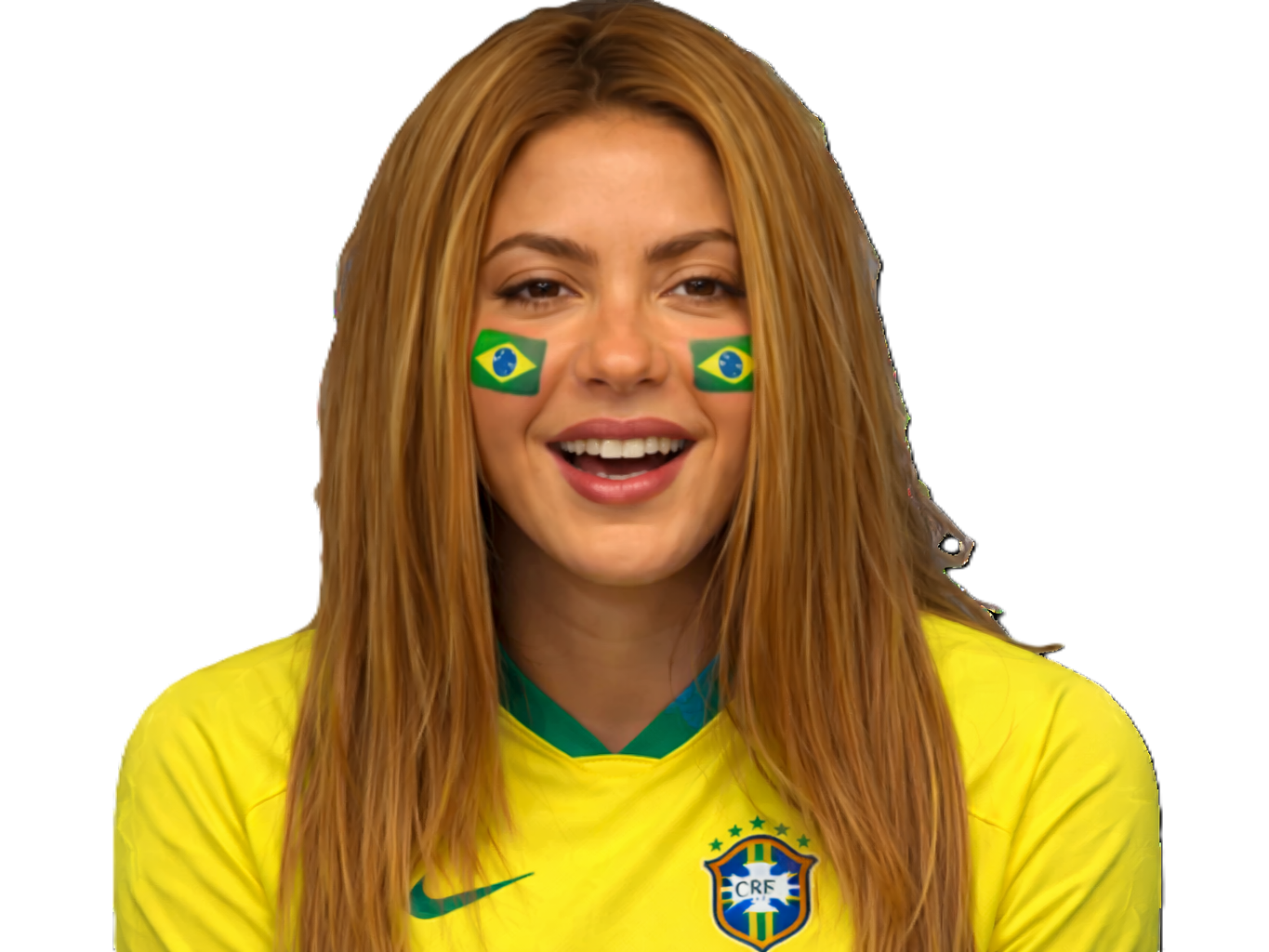 shakira bresil maillot football jaune cdm2026 brazil drapeau