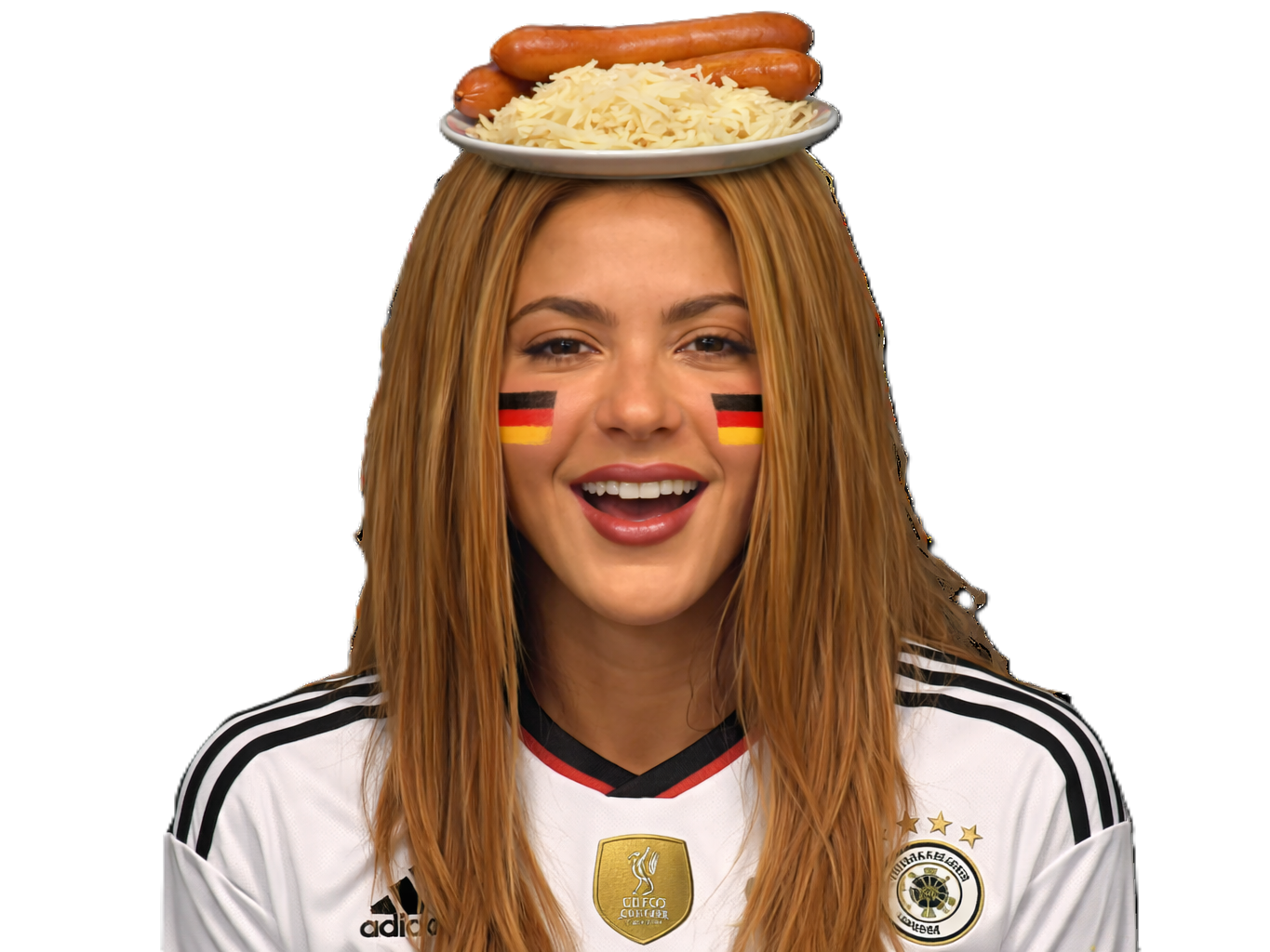 shakira allemand allemande choucroute saucisse maillot football cdm2026 drapeau boche