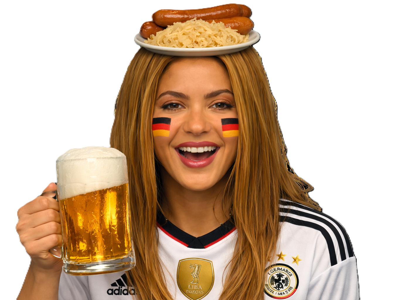 shakira allemand allemande choucroute saucisse maillot football cdm2026 drapeau boche biere