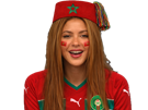 shakira-maroc-marocaine-chapeau-maillot-football-cdm2026-rouge