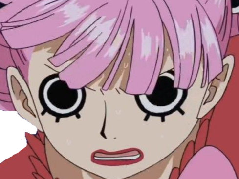 perona one piece cheveux rose yeux noir frange atropos fic bloop