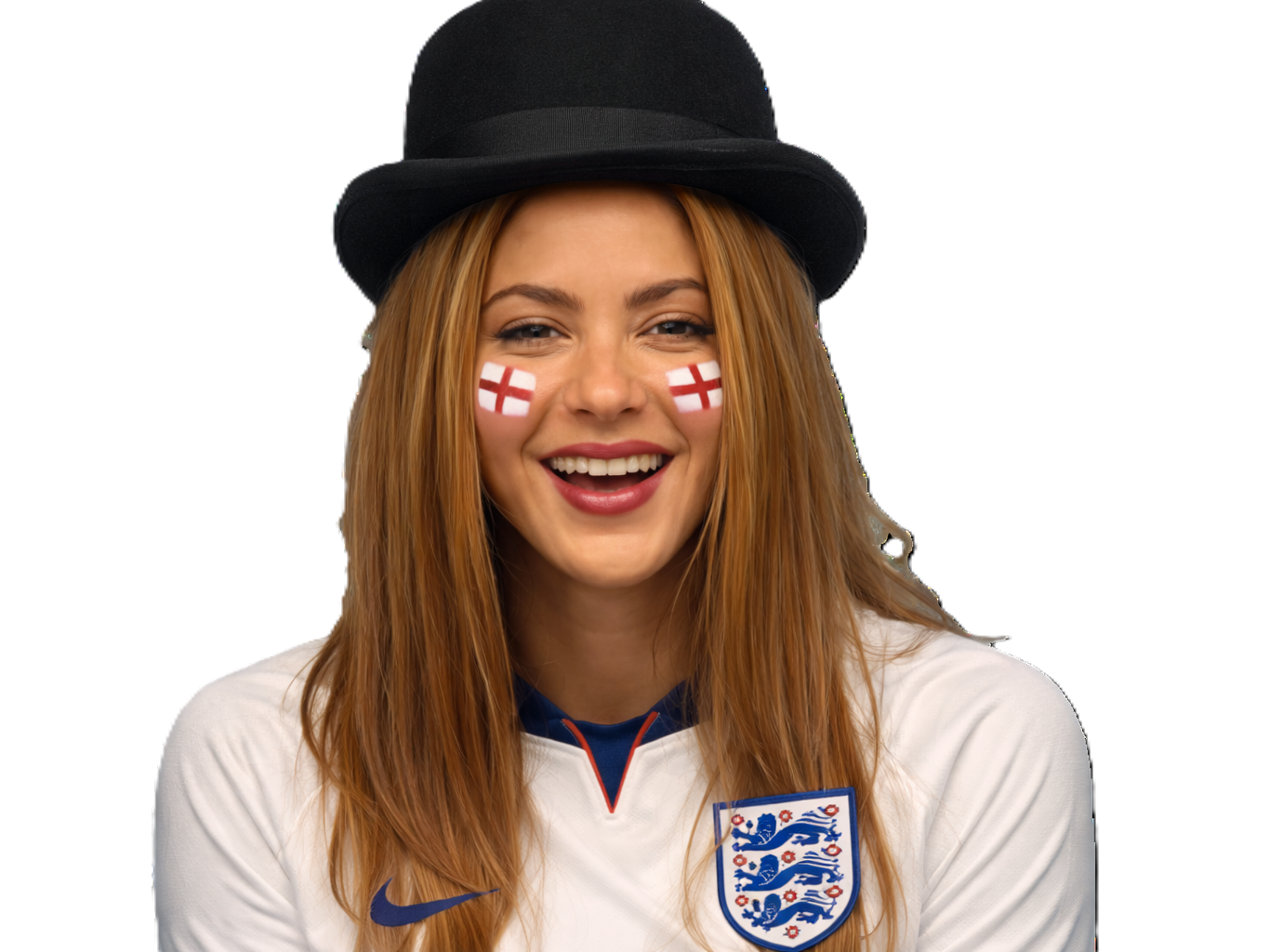 shakira anglaise anglais maillot football cdm2026 chapeau melon british drapeau