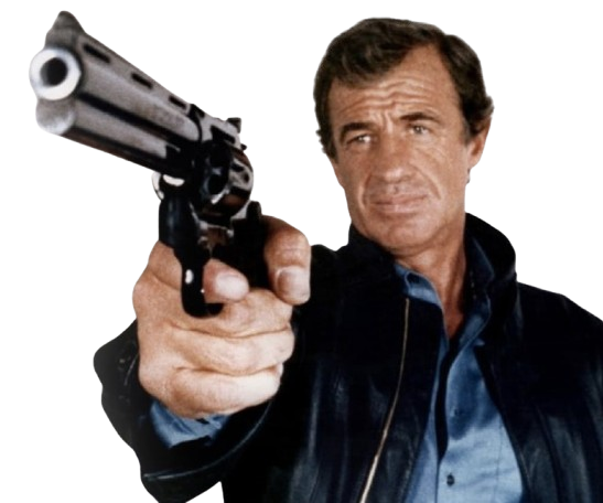 belmondo revolver pistolet arme professionnel flic voyou marginal commissaire policier
