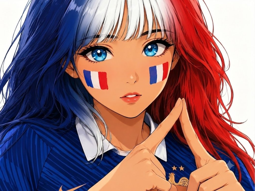 maillot coupe monde foot football yzabel japonnaise cute manga kikoojap asiatique lisa france supportrice anime