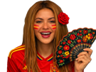 shakira-espagne-maillot-football-cdm2026-evantail-rose-drapeau-rouge