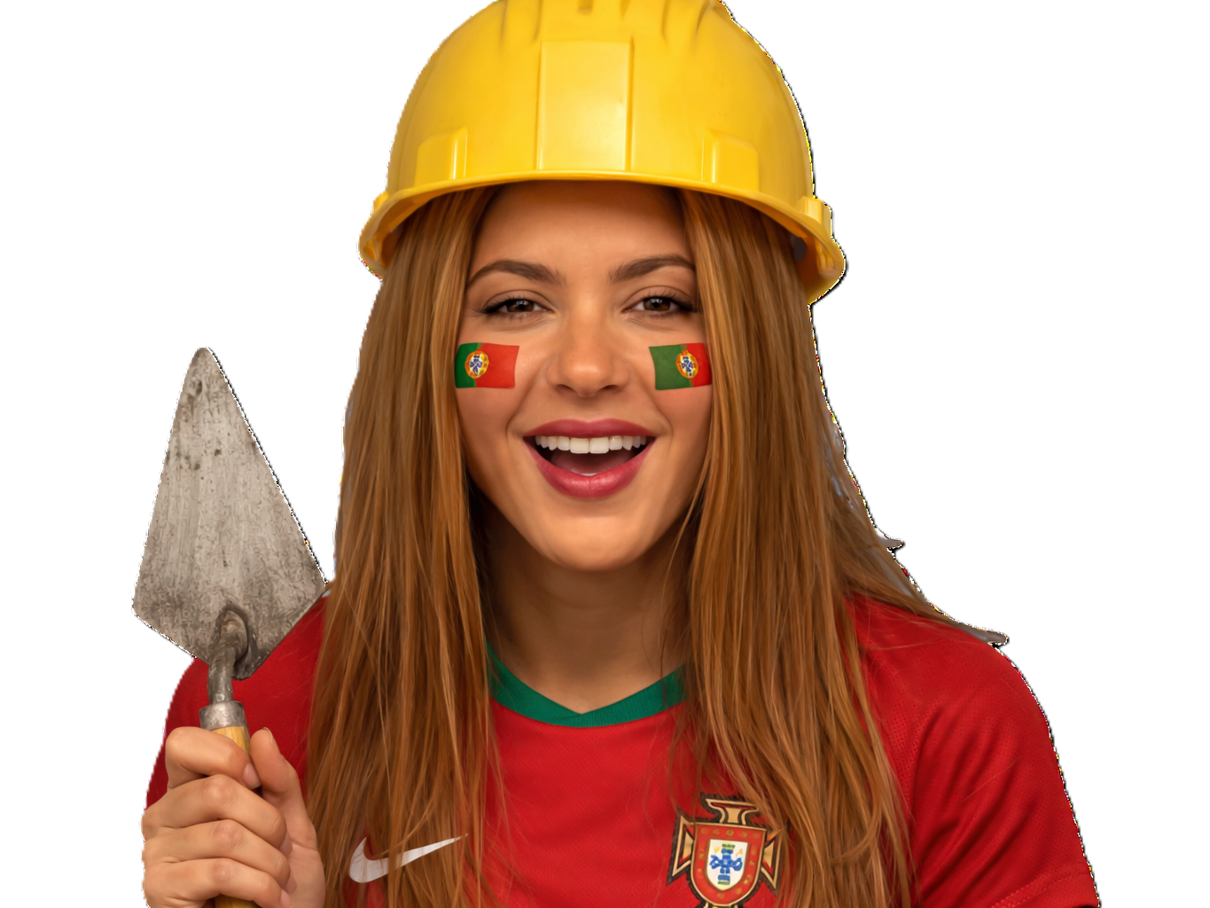 shakira portugal casque chantier truelle maillot football cdm2026