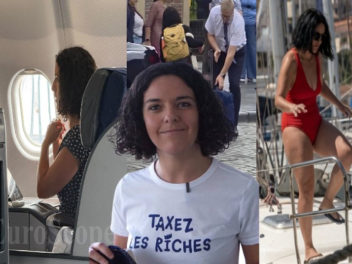 manon aubry business class avion luxe lfi gauche gaucho insoumis deputee europeenne caniche secte meute