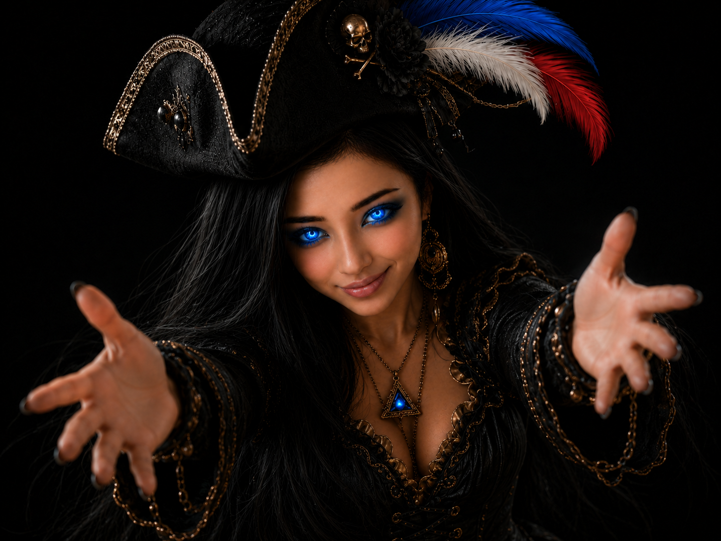 alicia bleue brune princesse pirate calins