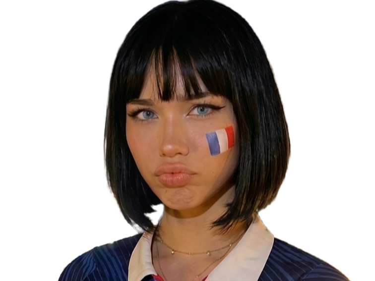 france supportrice coupe monde euro cdm asiatique cute boude boudeuse