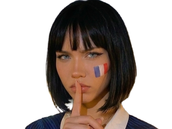 france supportrice coupe monde euro cdm asiatique cute doigt taire taisez vous chut
