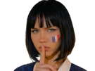 france-supportrice-coupe-monde-euro-cdm-asiatique-cute-doigt-taire-taisez-vous-chut