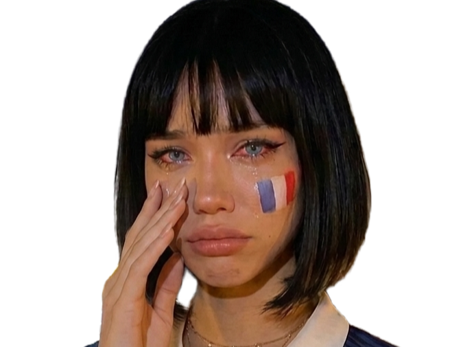 france supportrice coupe monde euro cdm asiatique cute triste larme malheureuse