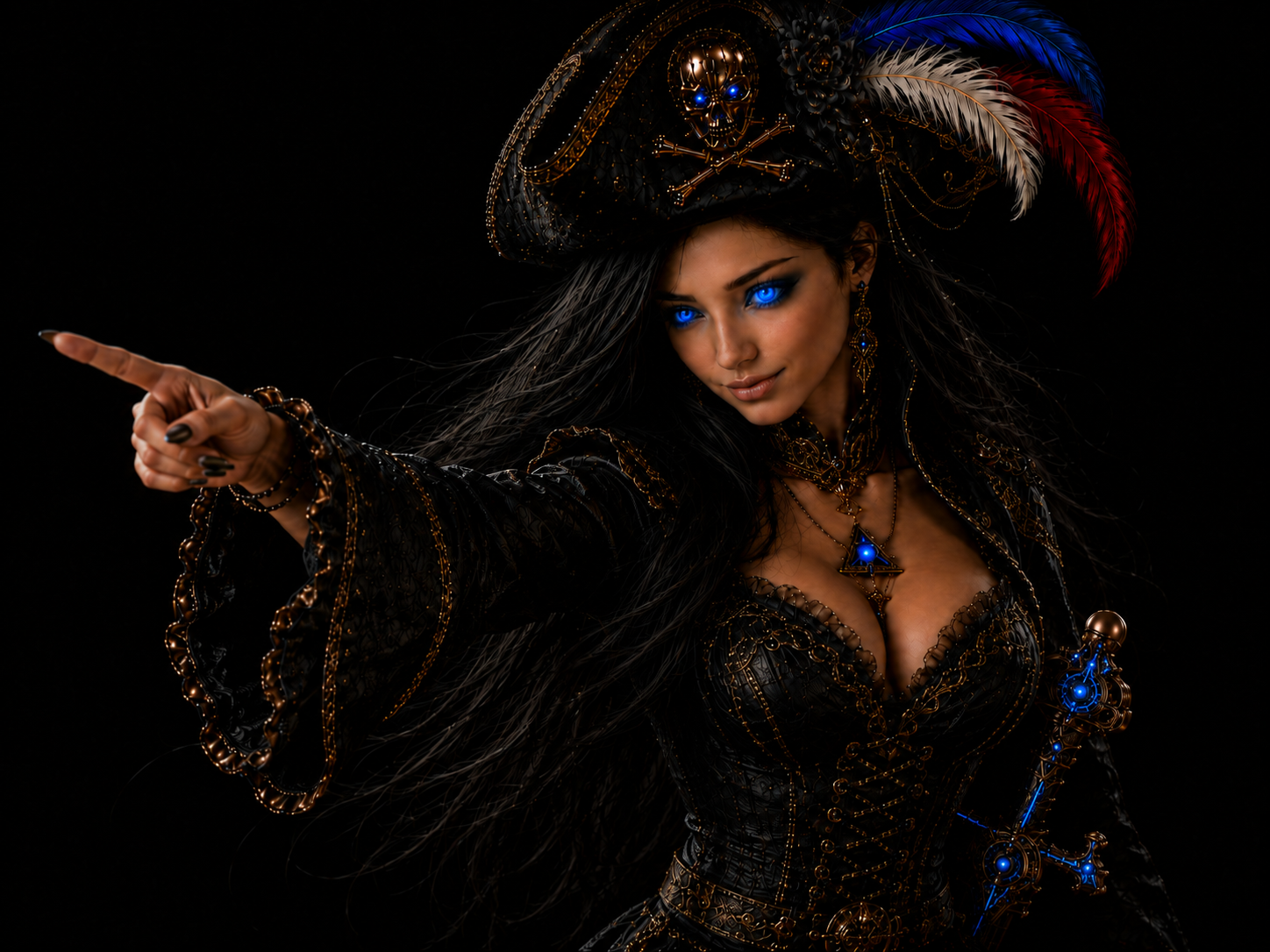 alicia bleue brune princesse pirate ceci