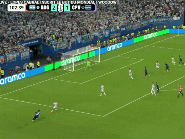 deuxieme but cap-vert goal goat clim cdm 2026 16eme-de-finale argentine-cap-vert