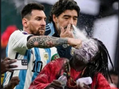 ghana supporter ghaneen marabout maraboutage poudre souffle lionel messi diego maradona farine cocaine tape coup