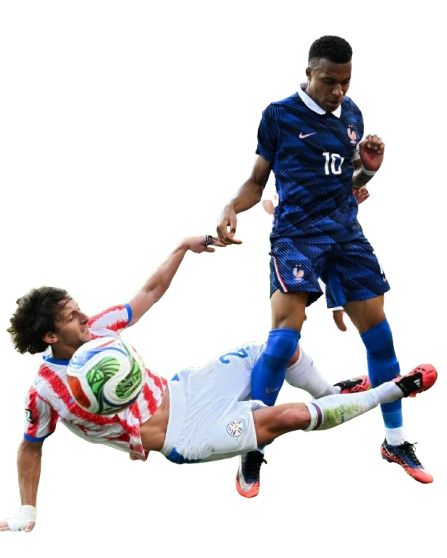 kylian mbappe kyks france paraguay coupe monde 2026 tacle oeuvre art michel ange