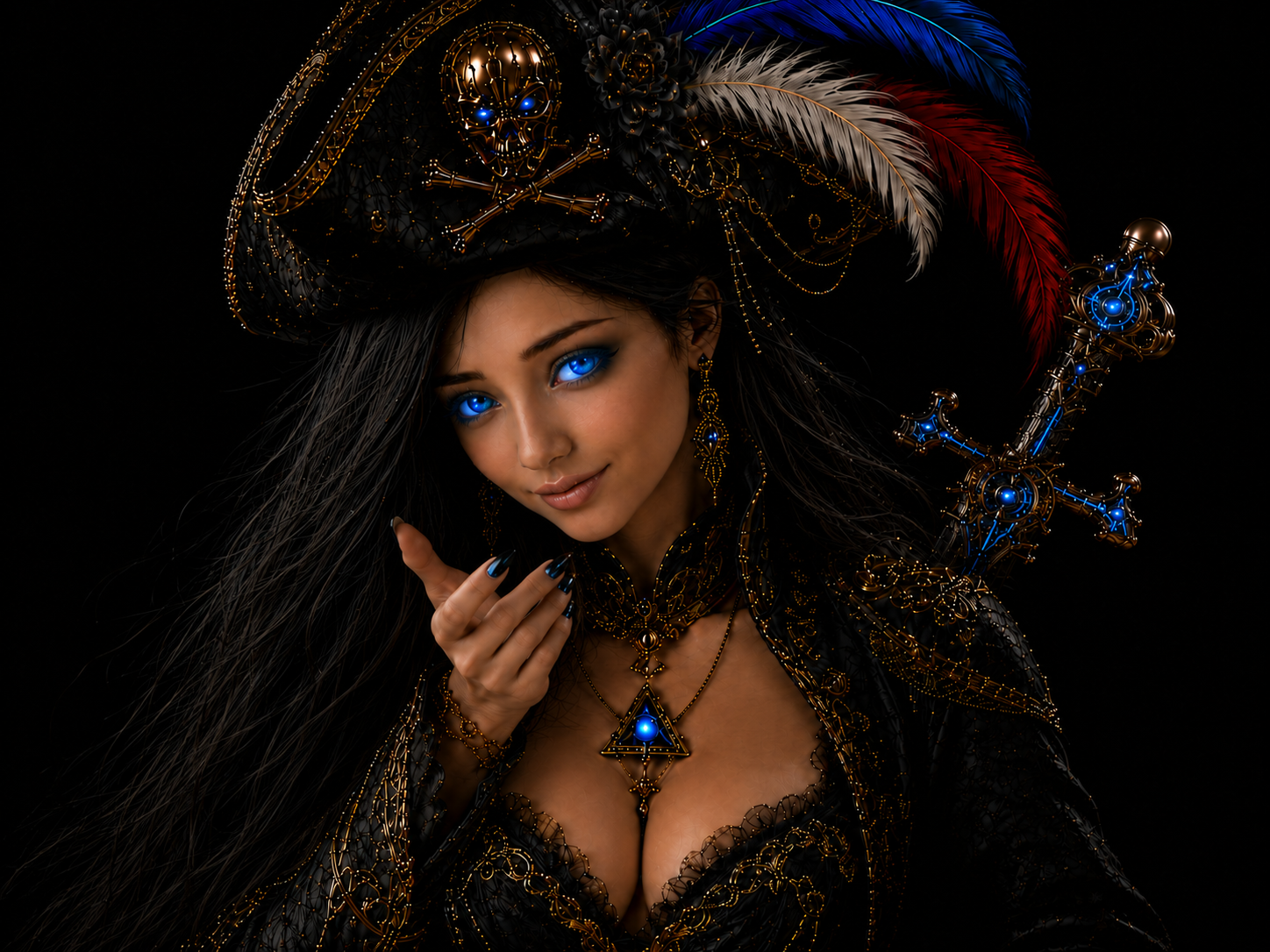 alicia bleue brune princesse pirate question