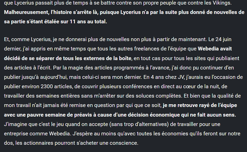 jvc webedia 2026 licenciement chute news officielle reduction cout