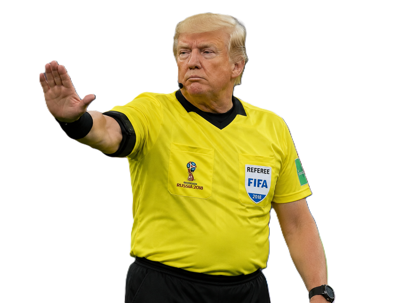 trump donald arbitre usa cdm2026 jaune