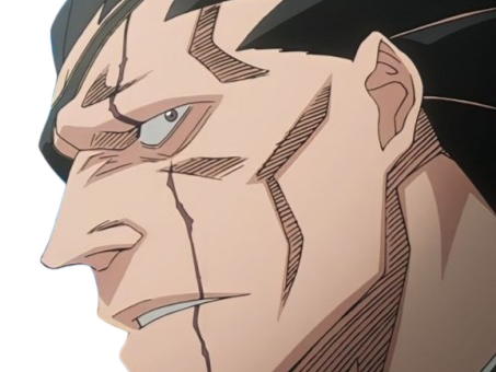 zaraki kenpachi bleach cheveux noir cicatrice bandeau sepp fic bloop