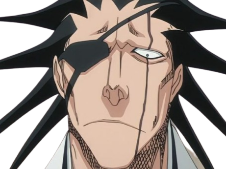 zaraki kenpachi bleach cheveux noir cicatrice bandeau sepp fic bloop
