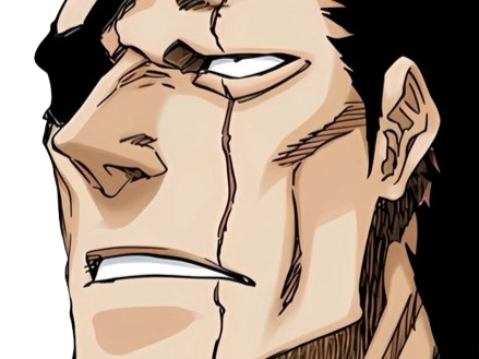 zaraki kenpachi bleach cheveux noir cicatrice bandeau sepp fic bloop