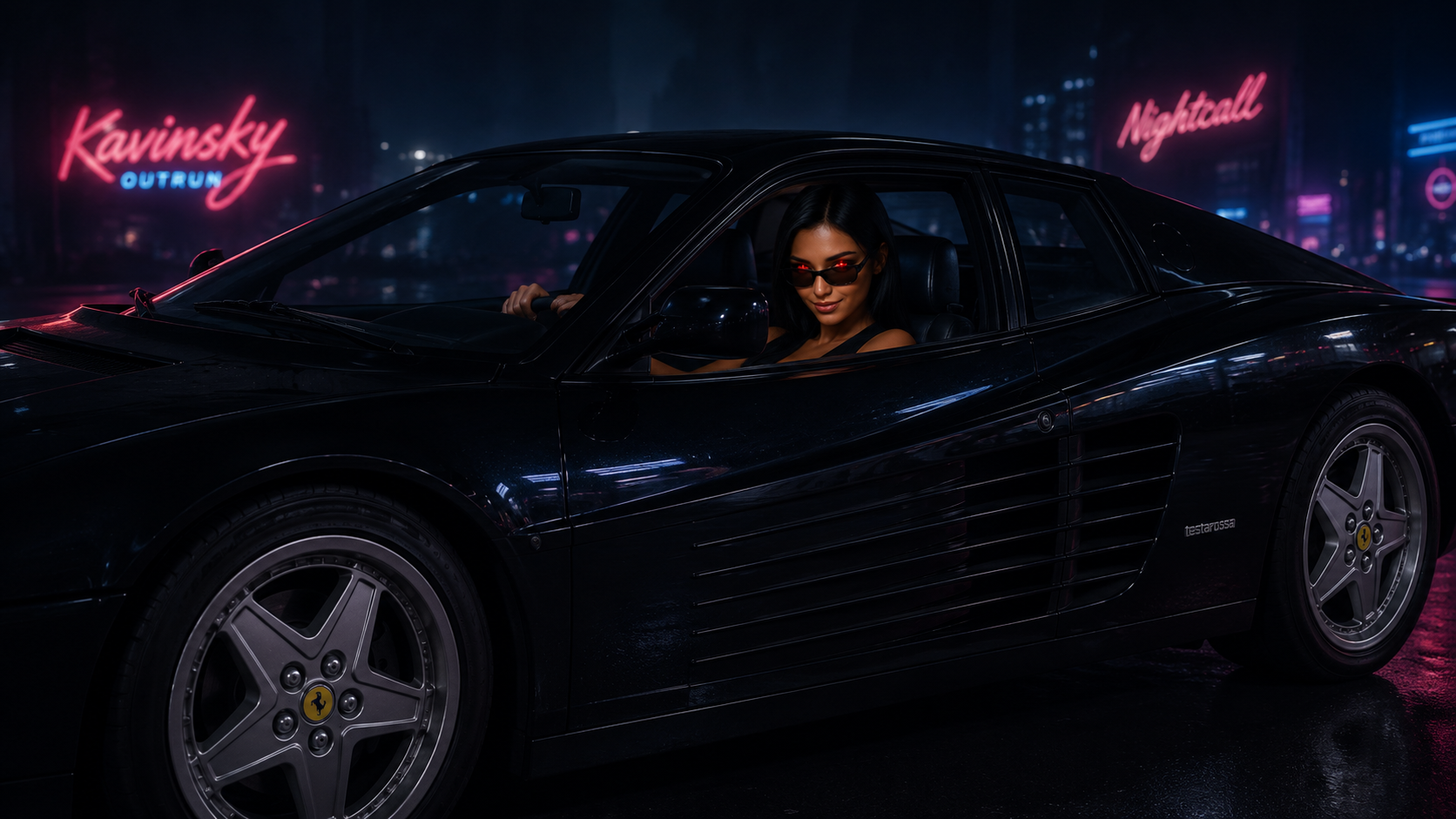 alicia bleue brune tank_top kavinsky testarossa