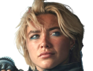 florence-pugh-yelena-belova-thunderbolts-actrice-britannique-anglaise-blonde-cheveux-courts-yeux-verts-femme