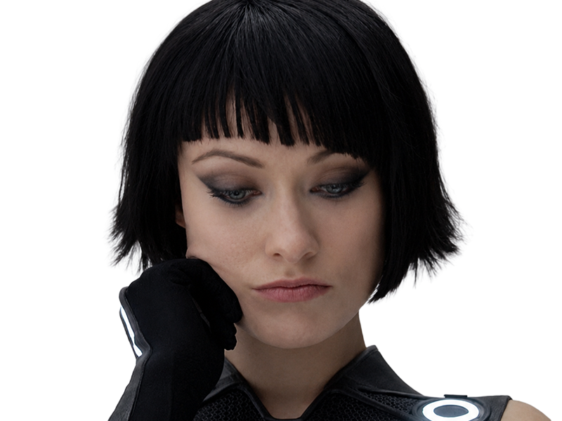 quorra iso tron heritage legacy film 2010 femme olivia wilde vingtaine yeux bleus cheveux noirs