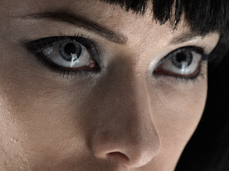 Sticker quorra iso tron heritage legacy film 2010 femme olivia wilde vingtaine yeux bleus cheveux noirs par Dark-63