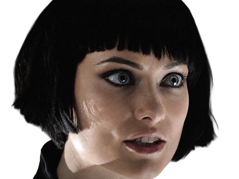 Sticker quorra iso tron heritage legacy film 2010 femme olivia wilde vingtaine yeux bleus cheveux noirs par Dark-63