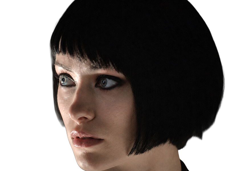 Sticker quorra iso tron heritage legacy film 2010 femme olivia wilde vingtaine yeux bleus cheveux noirs par Dark-63