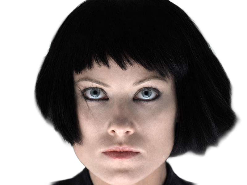 Sticker quorra iso tron heritage legacy film 2010 femme olivia wilde vingtaine yeux bleus cheveux noirs par Dark-63