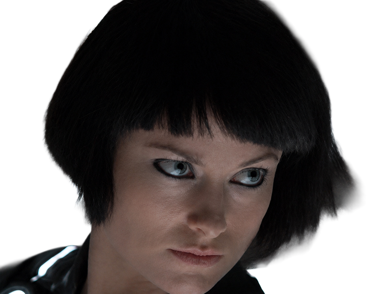 Sticker quorra iso tron heritage legacy film 2010 femme olivia wilde vingtaine yeux bleus cheveux noirs par Dark-63