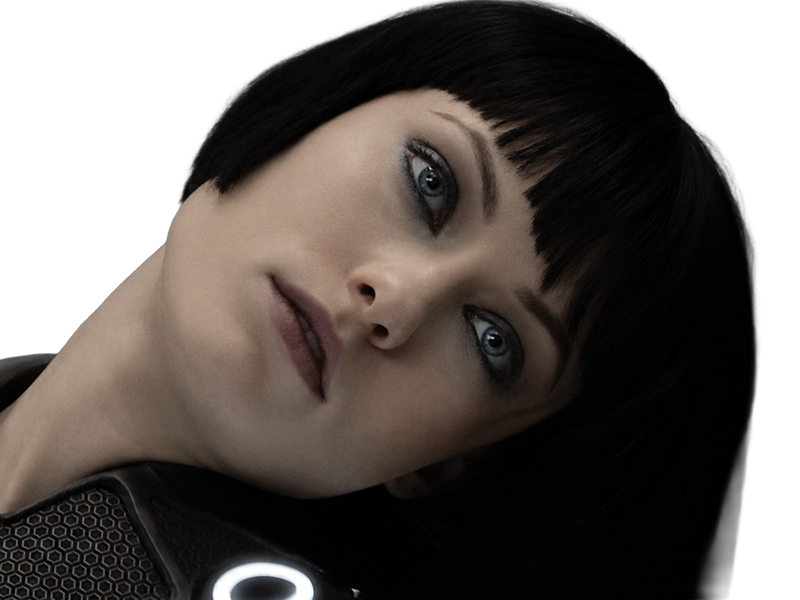 Sticker quorra iso tron heritage legacy film 2010 femme olivia wilde vingtaine yeux bleus cheveux noirs par Dark-63