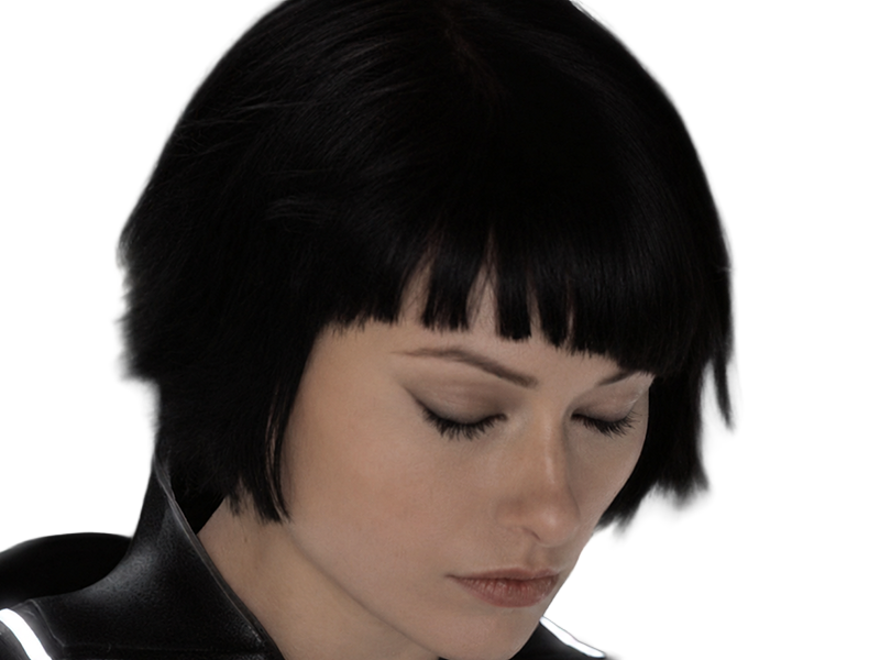 Sticker quorra iso tron heritage legacy film 2010 femme olivia wilde vingtaine yeux bleus cheveux noirs par Dark-63